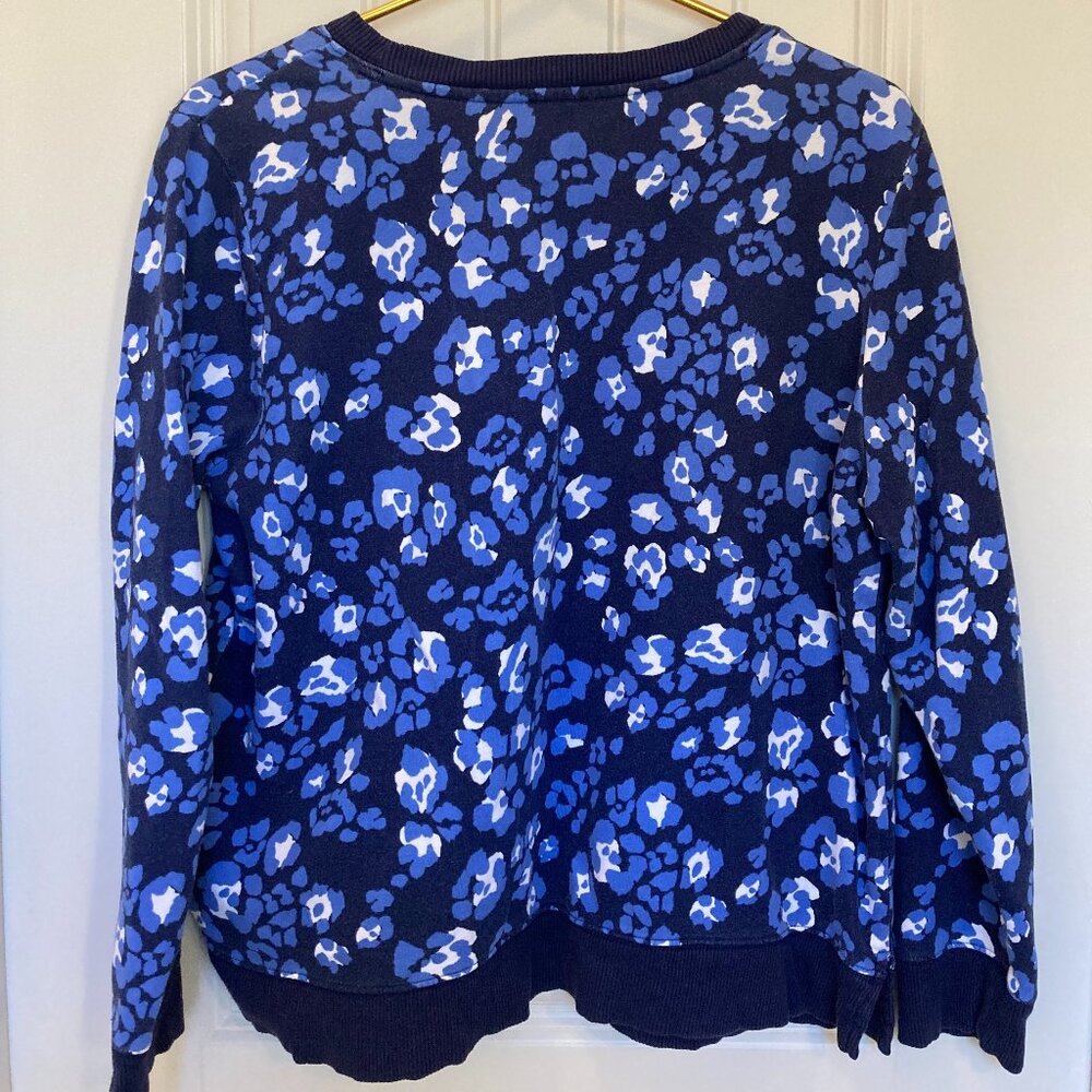 Talbots Blue Floral Print Sweatshirt, Women’s Large